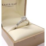18ct white gold solitaire diamond ring, round brilliant-cut, 0.50ct, clarity SI, colour H-I, ring