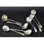 Pair of silver rat tail sauce ladles, Sheffield 1938, maker 'R&Co', 6.25" long, 2.9oz approx;