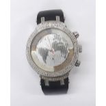 Joe Rodeo Master chronograph diamond and stainless steel gentleman's wristwatch, ref. JJM8, no.