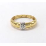 18ct yellow gold diamond band ring, 0.10ct, 3.8gm, ring size P (ex 2024)