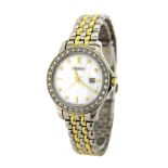 Seiko stainless steel lady's bracelet watch, ref. 7N82-0HV0, no. 381011, mother of pearl dial with