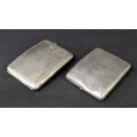 Two silver cigarette cases, 8.7oz approx (2)