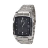 Citizen Eco-Drive rectangular stainless steel gentleman's bracelet watch, ref. E111-S049385 HSB, no.