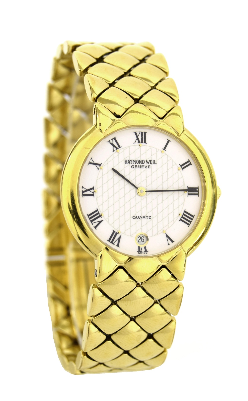 Raymond Weil Geneve 18k gold plated gentleman's bracelet watch, ref ...