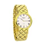 Raymond Weil Geneve 18k gold plated gentleman's bracelet watch, ref. 9131, white dial with Roman