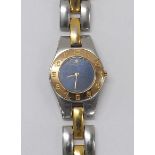 Baume & Mercier Linea bi-colour lady's bracelet watch, ref. 5261, no. 2731389, black dial, gold
