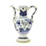Chinese blue and white transitional period porcelain ewer, mid 17th century, painted with children