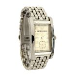 Emporio Armani rectangular curved stainless steel gentleman's bracelet watch, ref. AR-0106, salmon