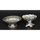 Circular silver pierced pedestal bon-bon dish, Sheffield 1965, maker Poston Products Ltd, 5"