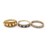 Three 9ct dress rings, 7.7gm (3)