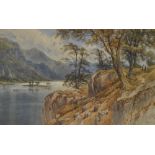 William James Boddy (1832-1911) - 'Ullswater', signed, inscribed and dated 1885, watercolour, 13.25"