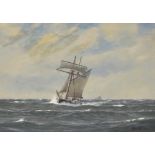 George Walters (19th/20th century) - Sailing vessels in an open sea, signed, watercolour and