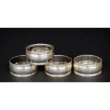 Set of four Victorian silver napkin rings, each numbered, Sheffield 1885, maker Harrison