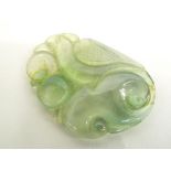 Chinese jade pendant in the form of a bird amidst clouds, 2.25" wide