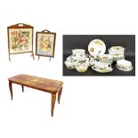 Collection of Royal Worcester 'Evesham' pattern dinner wares, two fire screens and a Sorrento