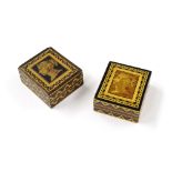 Tunbridge Ware - two stamp boxes depicting Queen Victoria (2)