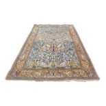 Fine Persian Qum rug, 100" x 61" approx