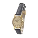 Omega Geneve oval gold plated and stainless steel lady's wristwatch, circa 1978, oval dial with