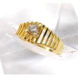 14ct high set diamond solitaire ring, round brilliant-cut, 0.20ct approx, clarity I1, colour J-K,