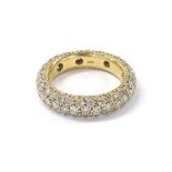18ct yellow gold pavé set diamond full eternity ring, 5mm, 6.7gm, ring size O (132787-3-B)