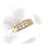Fancy 18ct yellow gold diamond set band ring, 0.55ct approx, 3.8gm, ring size M (ex 2044)