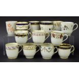 New Hall - small collection of coffee cups in pattern nos. 324, 83, 329, 89 (ex Brian J Penny