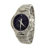 Tag Heuer Kirium stainless steel gentleman's bracelet watch, ref. CL111A, no. QV6195, black dial