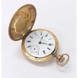 Hamilton Watch Co. gold plated lever hunter pocket watch, signed 17 jewel movement with safety