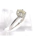 Good platinum solitaire diamond ring, round brilliant-cut, 2.5ct approx, clarity VS1/2, colour M,