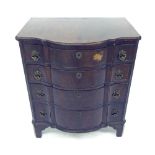 Georgian style mahogany serpentine chest of drawers of good proportions, the crossbanded top over