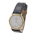 Raymond Weil Geneve 18k gold plated gentleman's wristwatch, ref. 9124-2, white dial with Roman