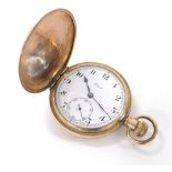 Federal gold plated lever pocket watch, 15 jewel movement, signed dial with Arabic numerals and