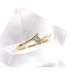 9ct yellow gold princess-cut solitaire diamond ring, 2.16gm, ring size M (ex 2048)