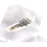 9ct fancy diamond ring, 2.1gm, ring size N (ex 2012)