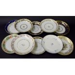 New Hall - ten sandwich plates in pattern nos. U69, 233 (ex Brian J Penny collection), 336, 274 (