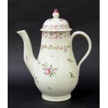 New Hall - coffee pot with cover in pattern no. 186, 10" high