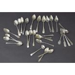 Collection of silver tea and grapefruit spoons, various dates, 15.1oz approx (part sets)
