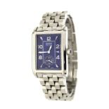 Hugo Boss rectangular stainless steel gentleman's bracelet watch, ref. 1100, no. 76244, blue dial