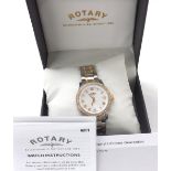 Rotary Exclusive bi-colour lady's bracelet watch, ref. LB00373/40, mother of pearl dial with Roman