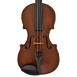 German violin by and labelled Arnold Voigt, Geigenmacher, Markneukirchen.Sachsen, the one piece back