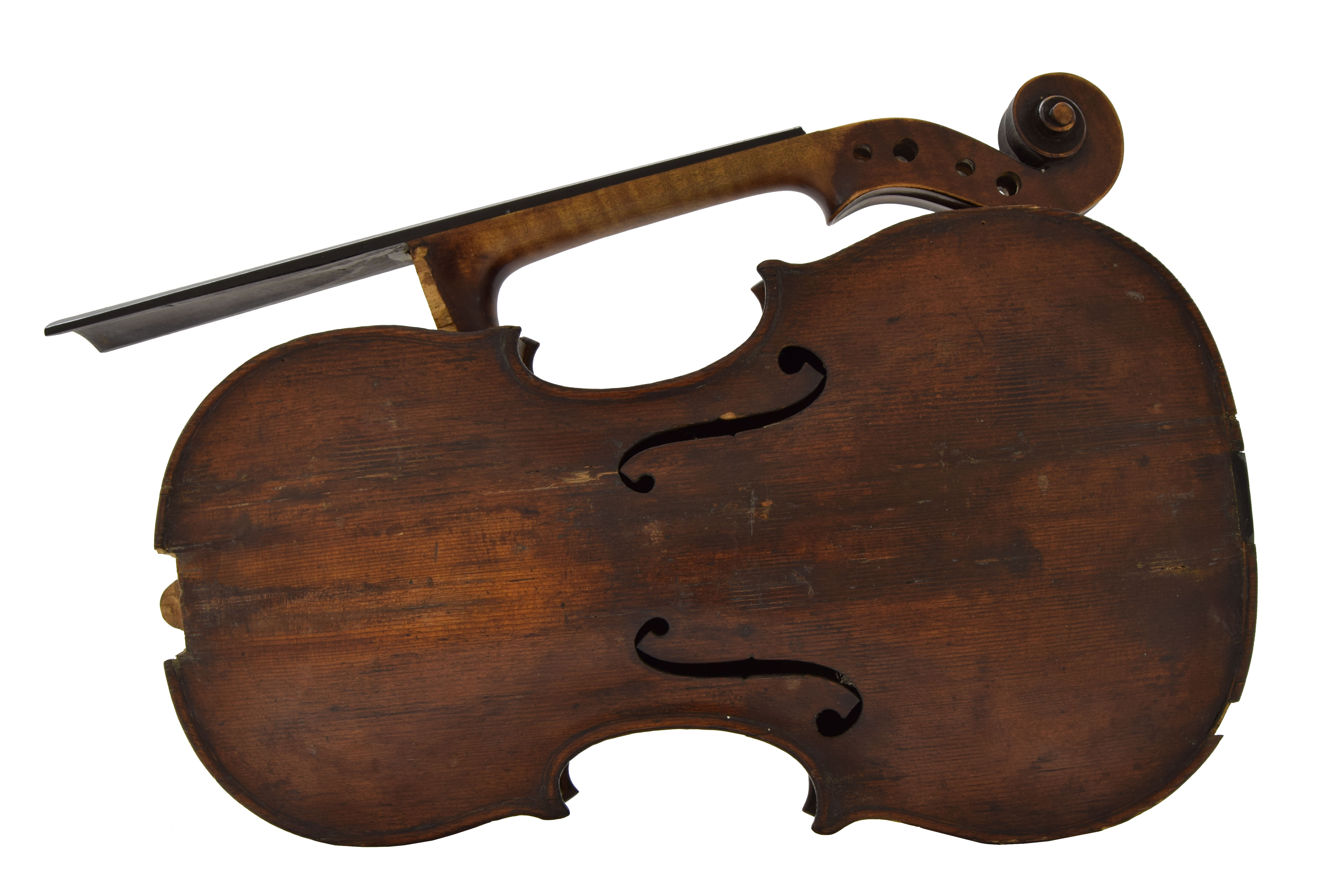French violin by and branded Chappuy á Paris below the button, with associated neck and scroll, 14
