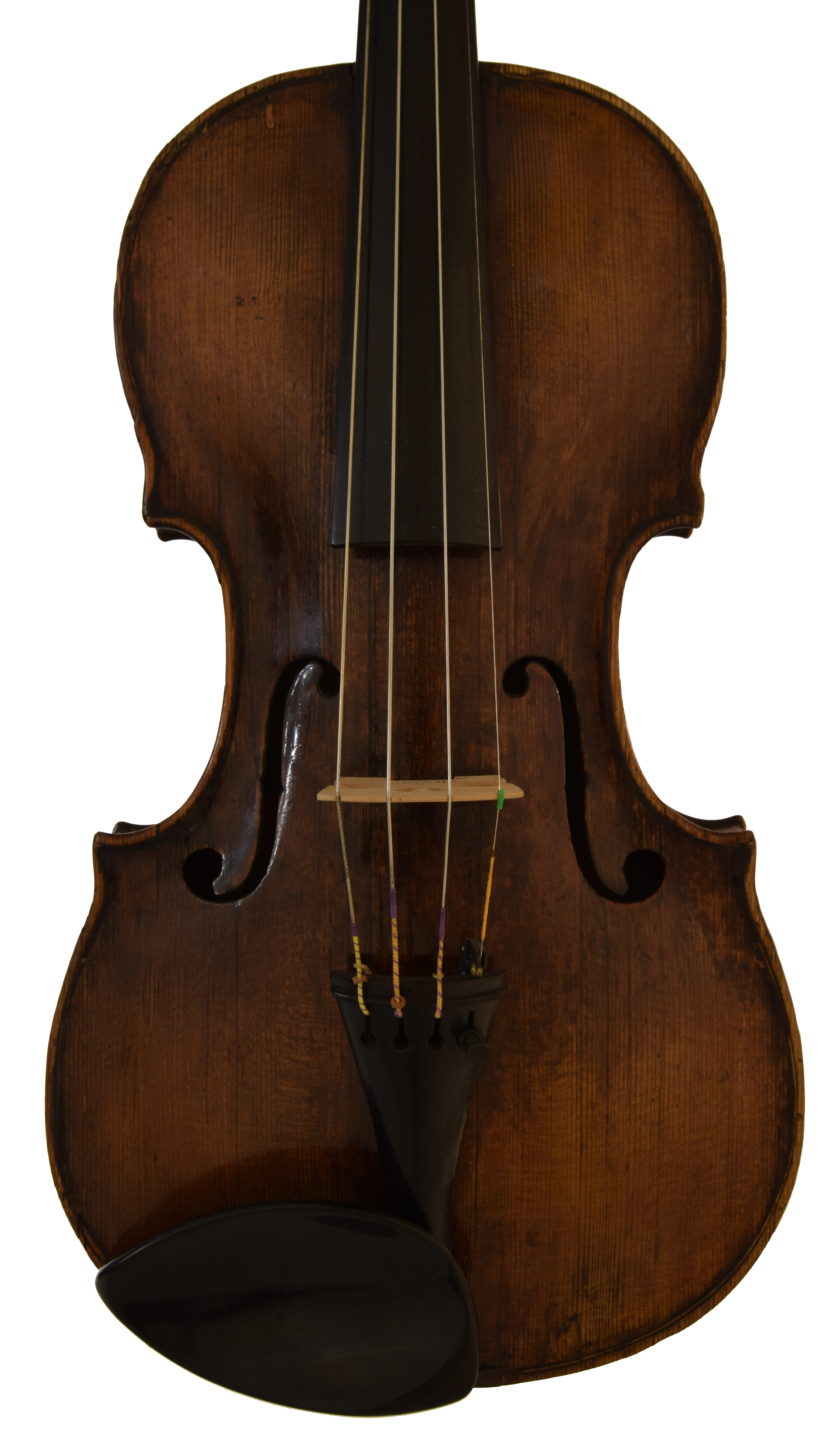 Late 18th/early 19th century violin, unlabelled, with carved lion's head scroll, bearing an