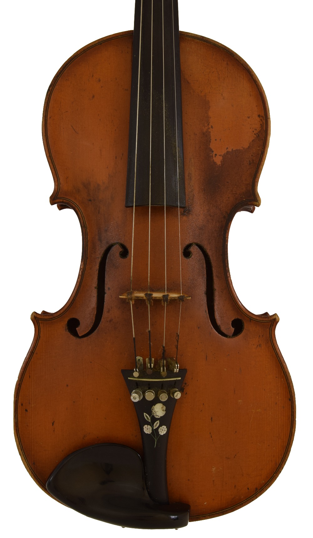 French violin labelled Degani Eugenio fece Venezia-Anno 1891, the two piece back of broad curl