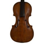 Interesting English violin circa 1750, in need of restoration, 14", 35.60cm