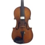 French violin labelled Louis Collenot, Luthier á Paris 1924, the one piece back of almost plainish