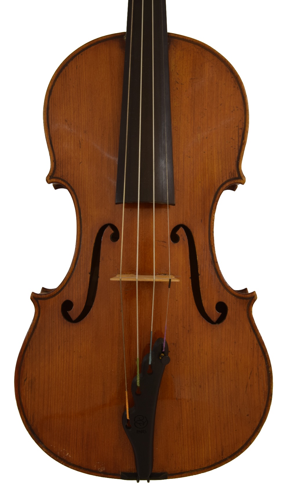 English violin by and labelled Made by John Smith, Teddington, London W., the one piece back of