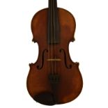 German violin by Paul Knorr circa 1920 and branded P*K* to the inner back, the two piece back of