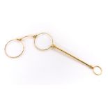 Swedish 18k gold lorgnette, 28.5gm, 6" long