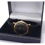 Vacheron & Constantin slim 18ct gentleman's wristwatch, circa 1950s, the black dial with baton
