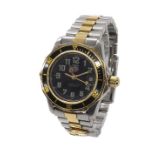 Tag Heuer 2000 Series bicolour lady's bracelet watch, ref. WM1320, with black bezel and dial,